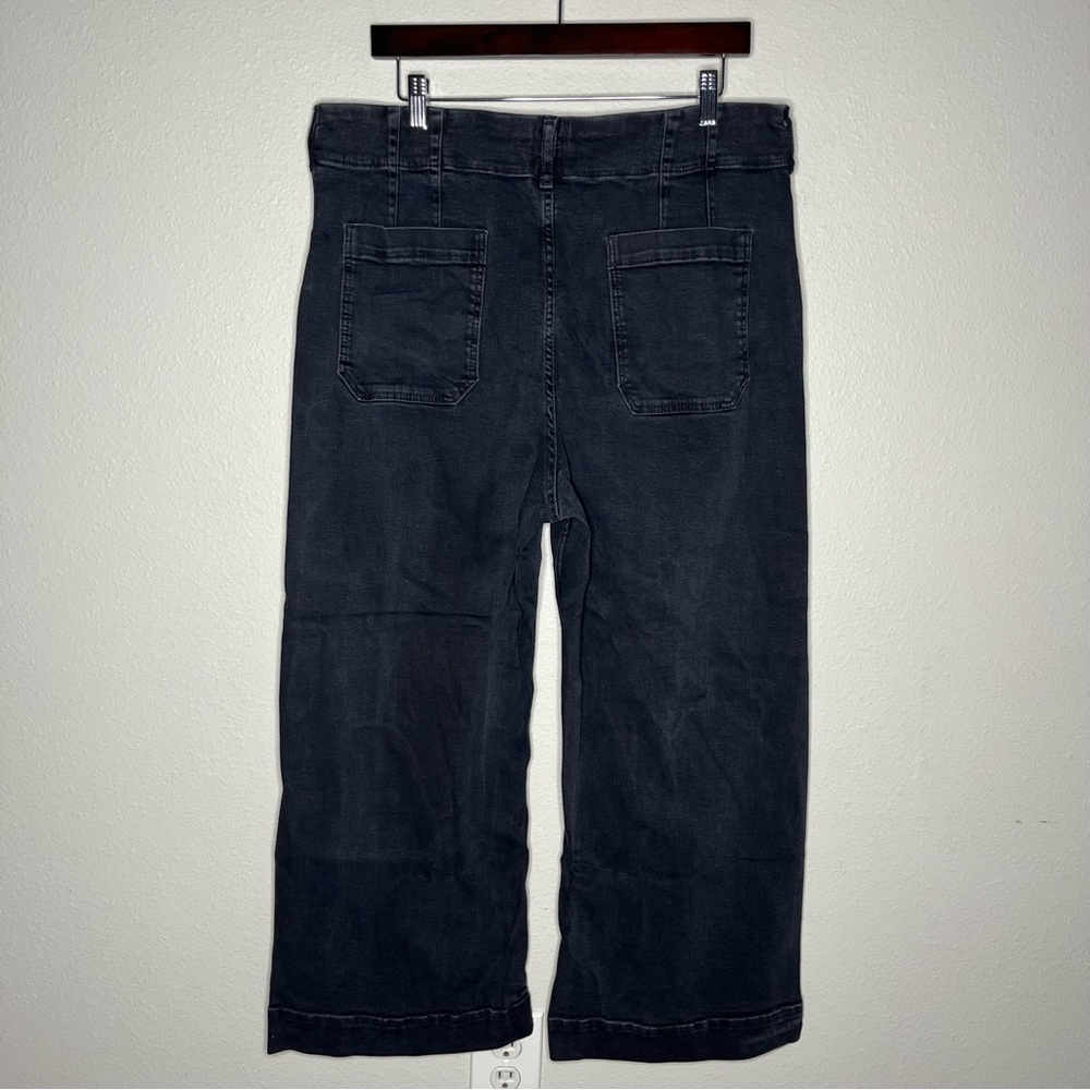 Anthropologie Maeve The Colette High Rise Crop Wide Leg Jeans Patch Pocket - Picture 5 of 10